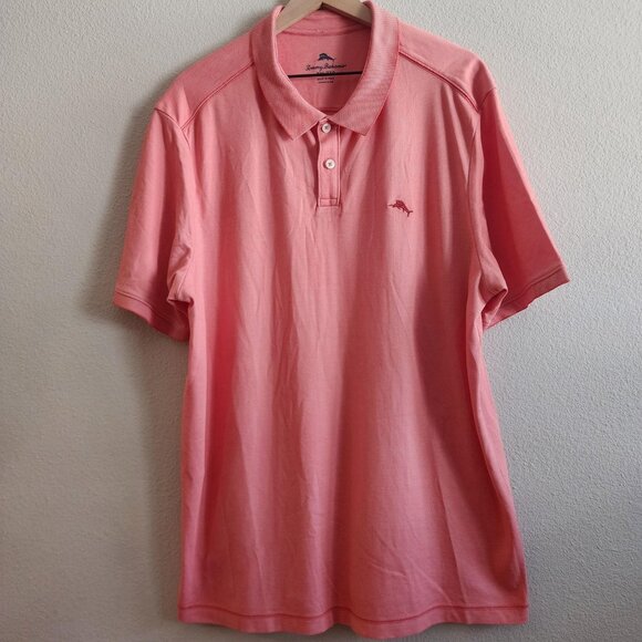 Tommy Bahama Other - Tommy Bahama Polo Shirt Mens 2XL Coral Supima Cotton Blend Marlin Logo TB220248